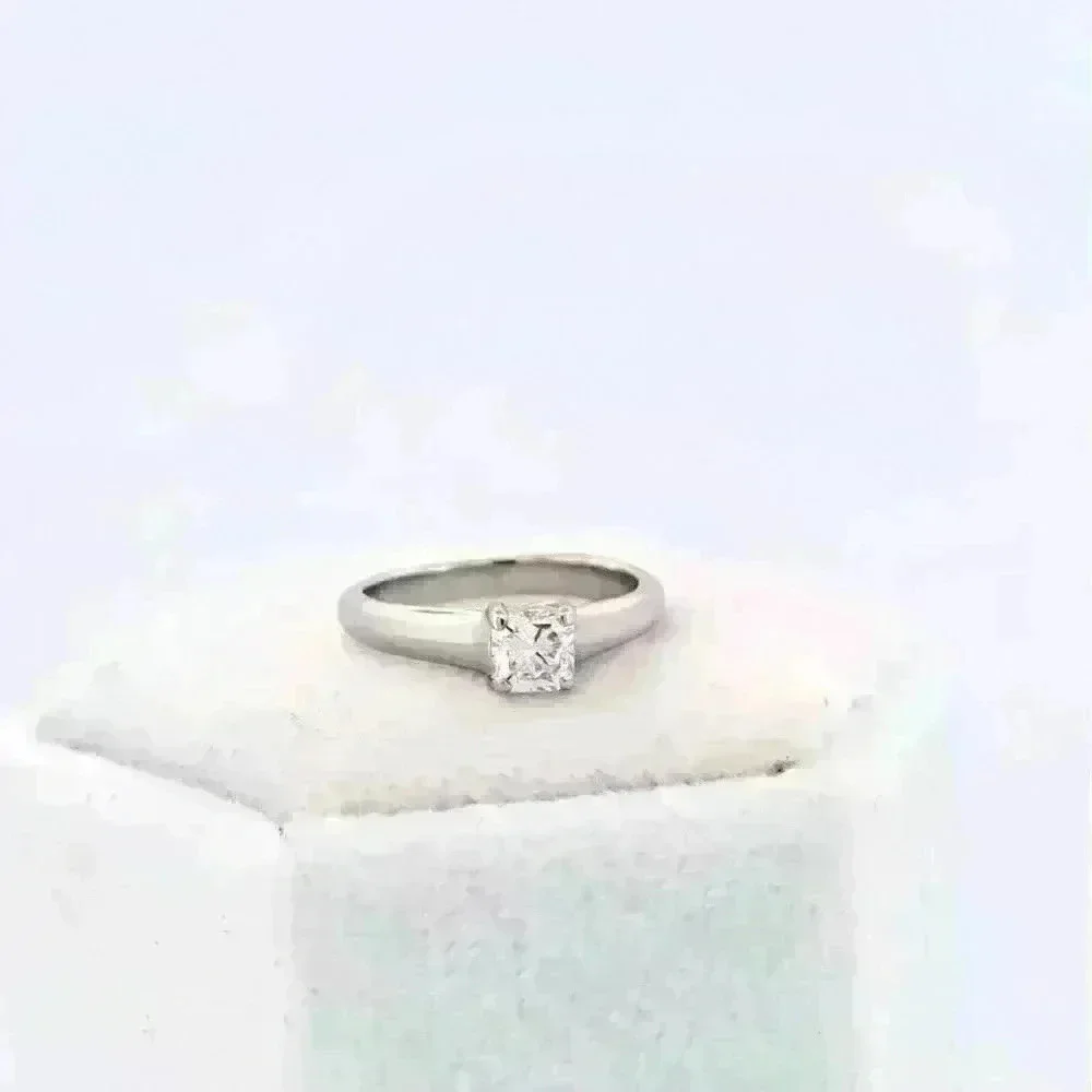 Tiffany & Co Platinum Lucida © .36ct Diamond Engagement Ring Discontinued Size 3 - Picture 4 of 15